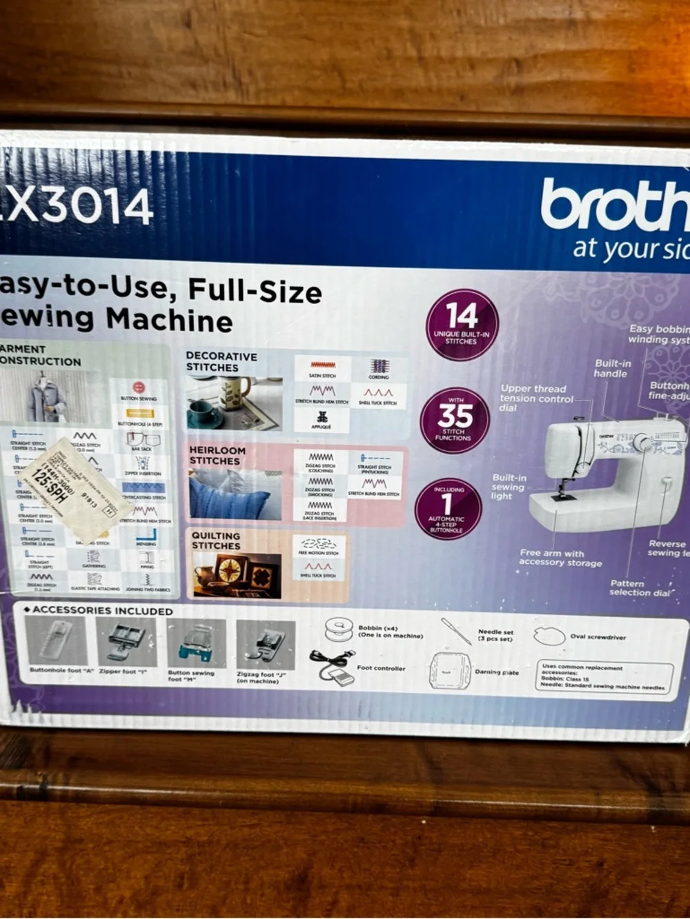 Brother White Sewing Machine with Teal Accents - Picture 5 of 6